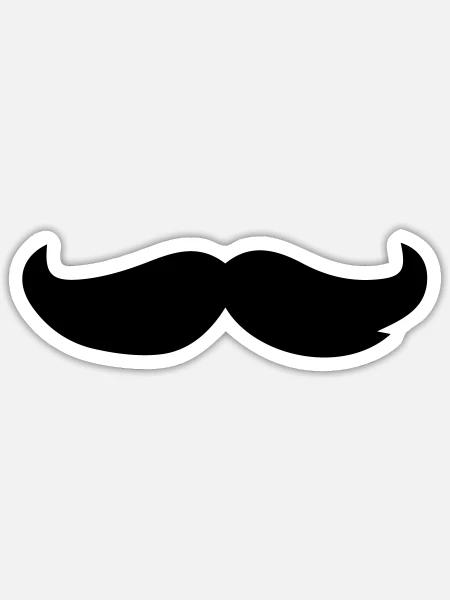 Bart Schnurrbart - Sticker Größe S (10 x 10 cm) - Mattweiß