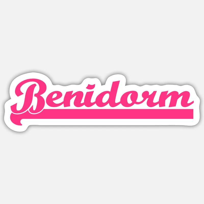 Benidorm - Sticker taille S (10 x 10 cm) - blanc mat