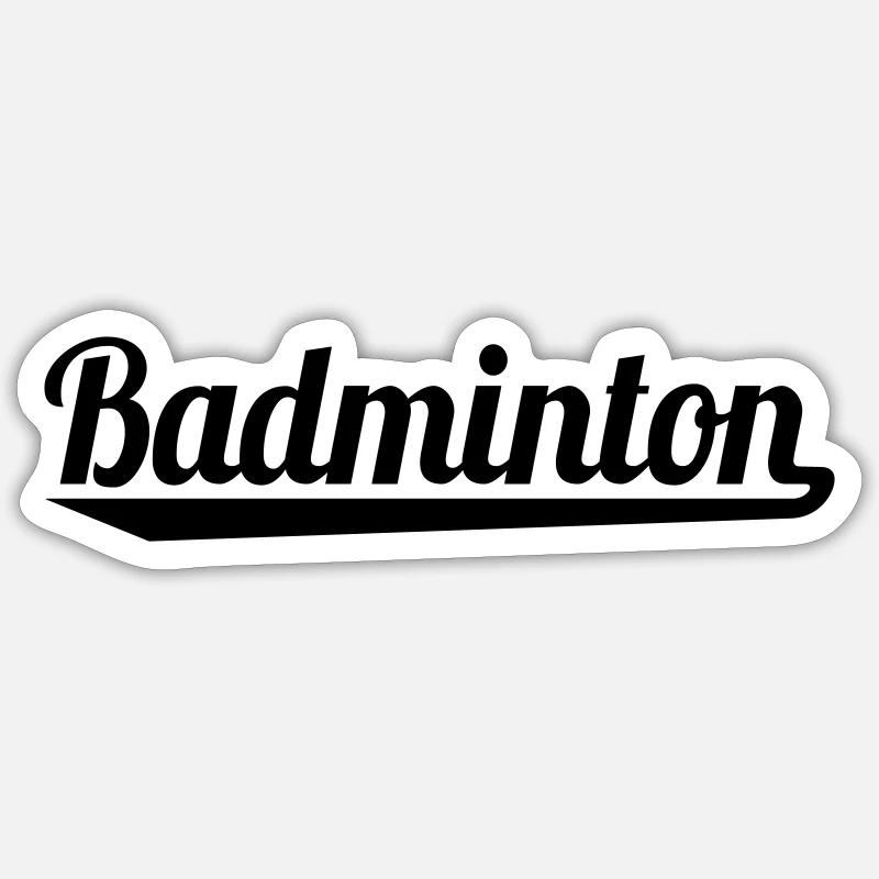 badminton - Sticker Größe S (10 x 10 cm) - Mattweiß