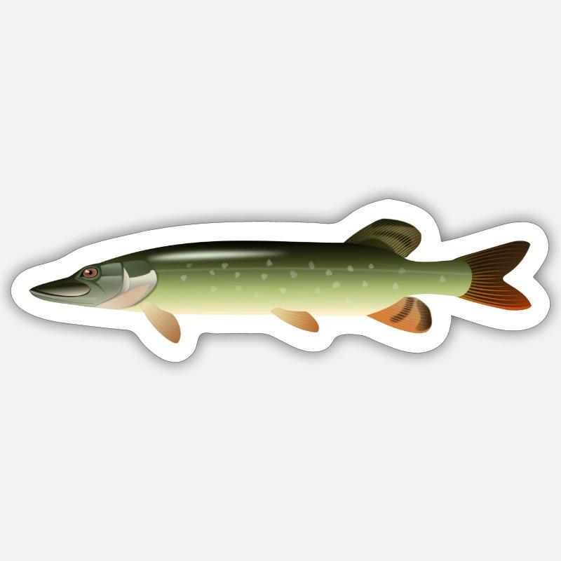 fish15 - Sticker taille S (10 x 10 cm) - blanc mat