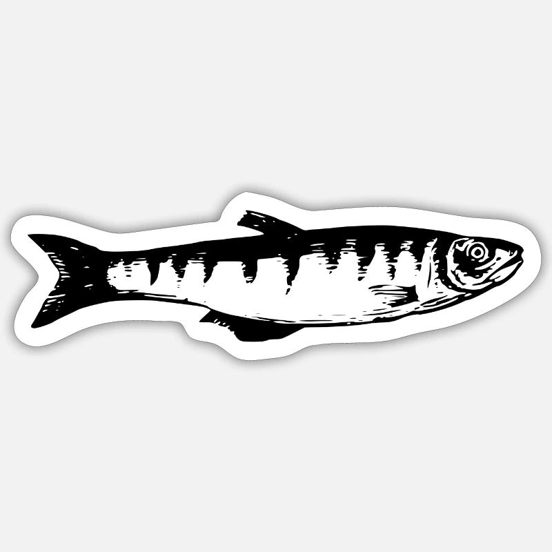 fish514 - Sticker taille S (10 x 10 cm) - blanc mat
