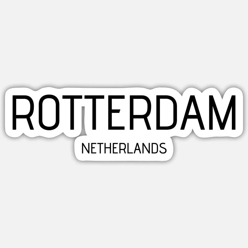 rotterdam - Sticker taille S (10 x 10 cm) - blanc mat