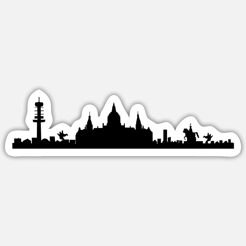 Hanovre skyline - silhouette - basse-Saxe - Sticker taille S (10 x 10 cm) - blanc mat