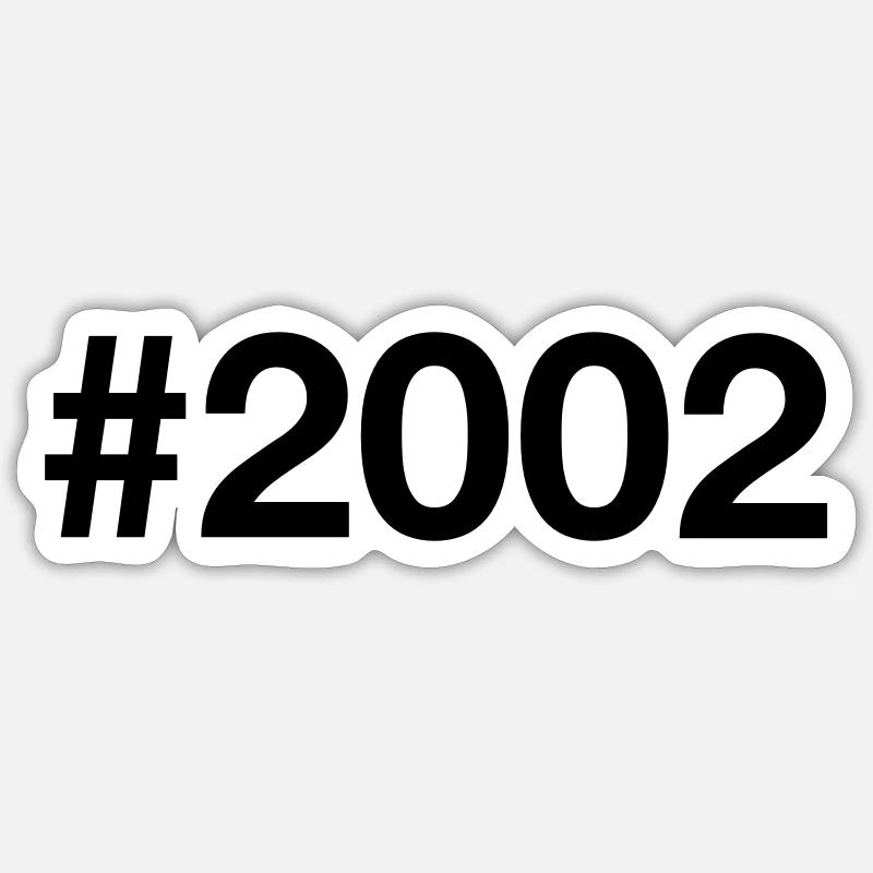 2002 Né à 24 ans 24e anniversaire - Sticker taille S (10 x 10 cm) - blanc mat