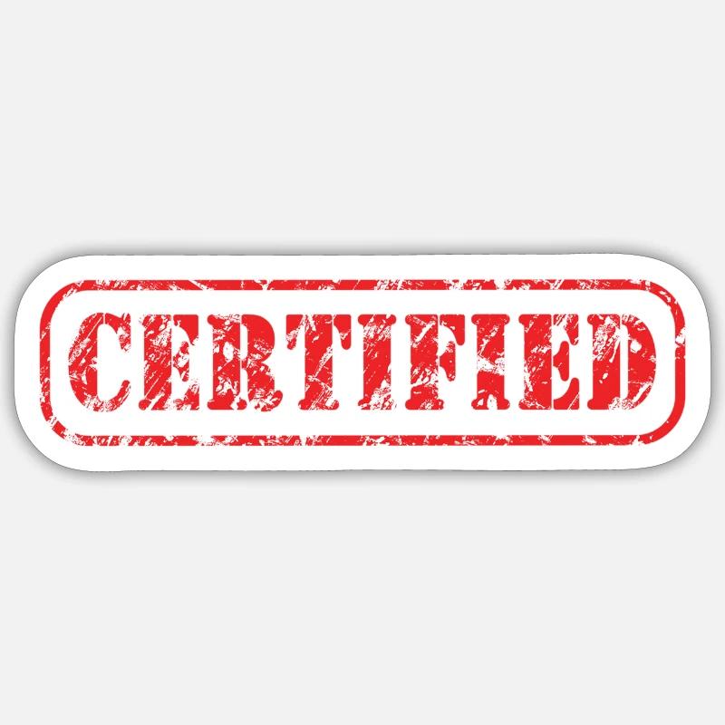 Certifié conforme - Sticker taille S (10 x 10 cm) - blanc mat