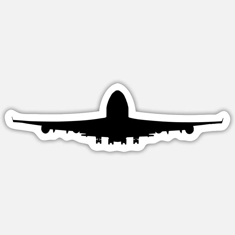 Avion - Sticker taille S (10 x 10 cm) - blanc mat