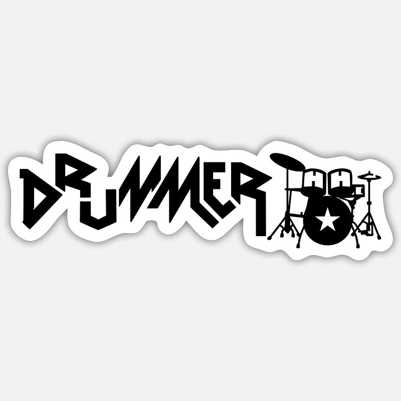 drummer - Sticker size S (10 x 10 cm) - white matte