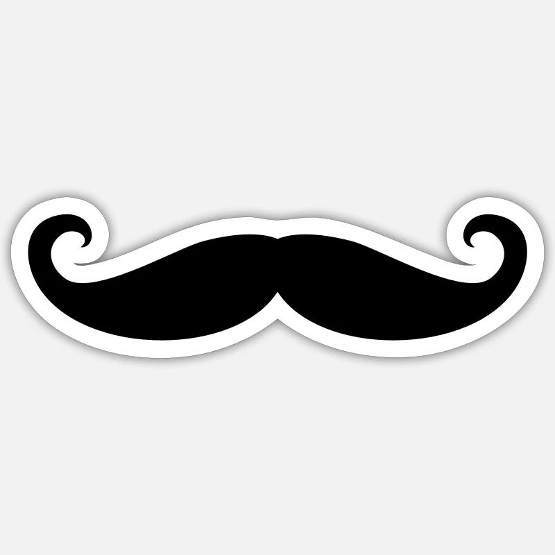 Moustache / moustache - Sticker taille S (10 x 10 cm) - blanc mat