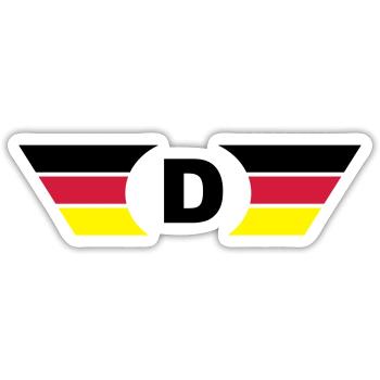 deutschland flagge / Symbol top - Sticker Größe S (10 x 10 cm) - Mattweiß - Vorne