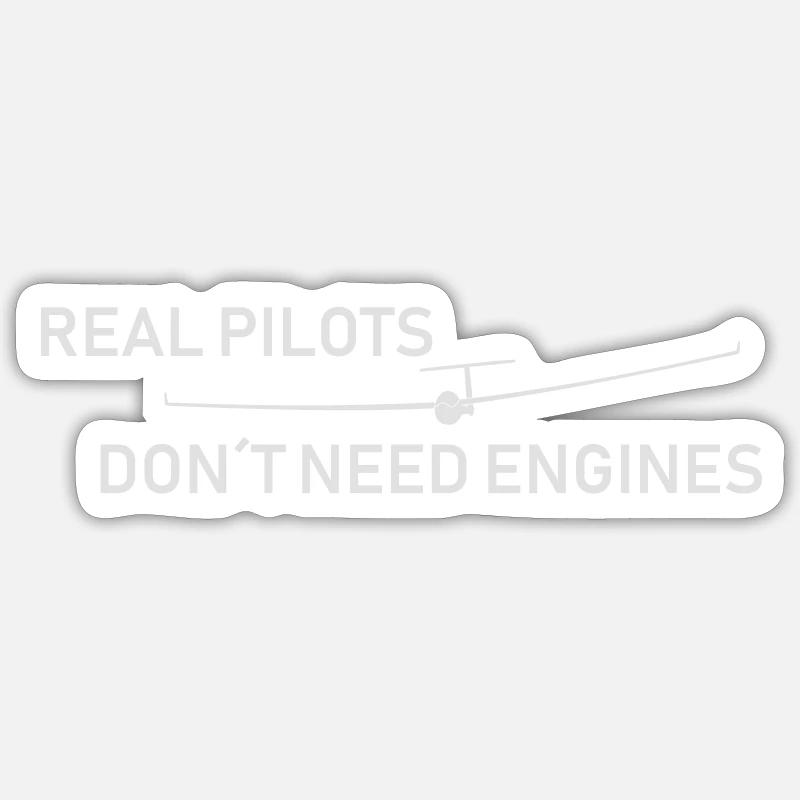 Glider gift funny glide glider - Sticker size S (10 x 10 cm) - white matte