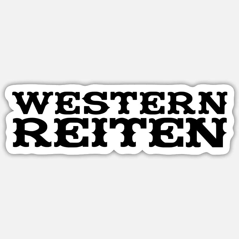 Western Reiten - Sticker Größe S (10 x 10 cm) - Mattweiß