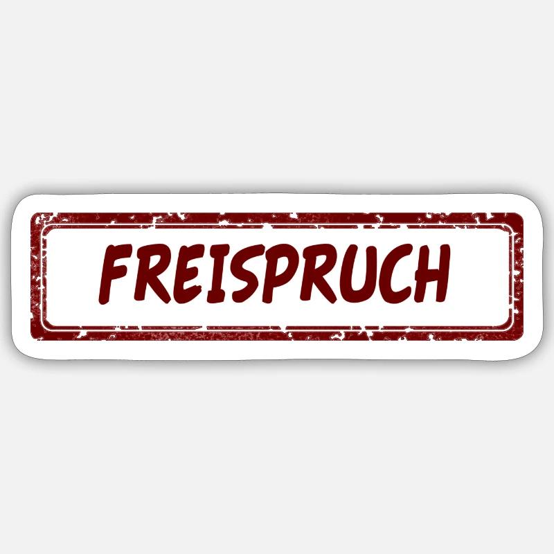 Freispruch Unschuldig Nicht Schuldig Geschenk - Sticker Größe S (10 x 10 cm) - Mattweiß