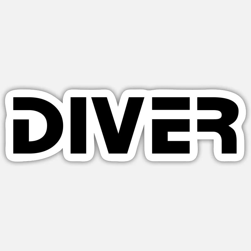diver - Sticker size S (10 x 10 cm) - white matte