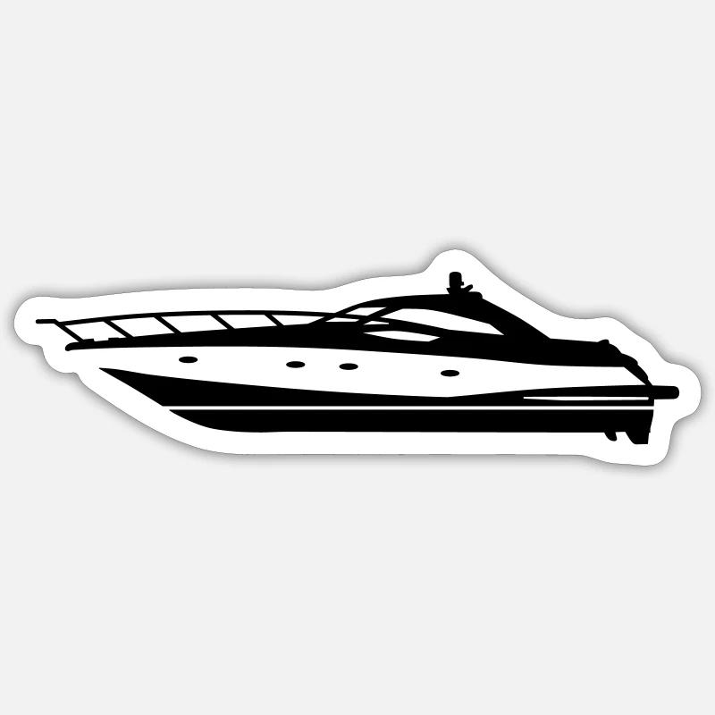 Yacht - Sticker taille S (10 x 10 cm) - blanc mat