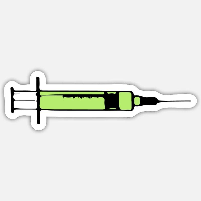 Injection létale Toxic 2c - Sticker taille S (10 x 10 cm) - blanc mat