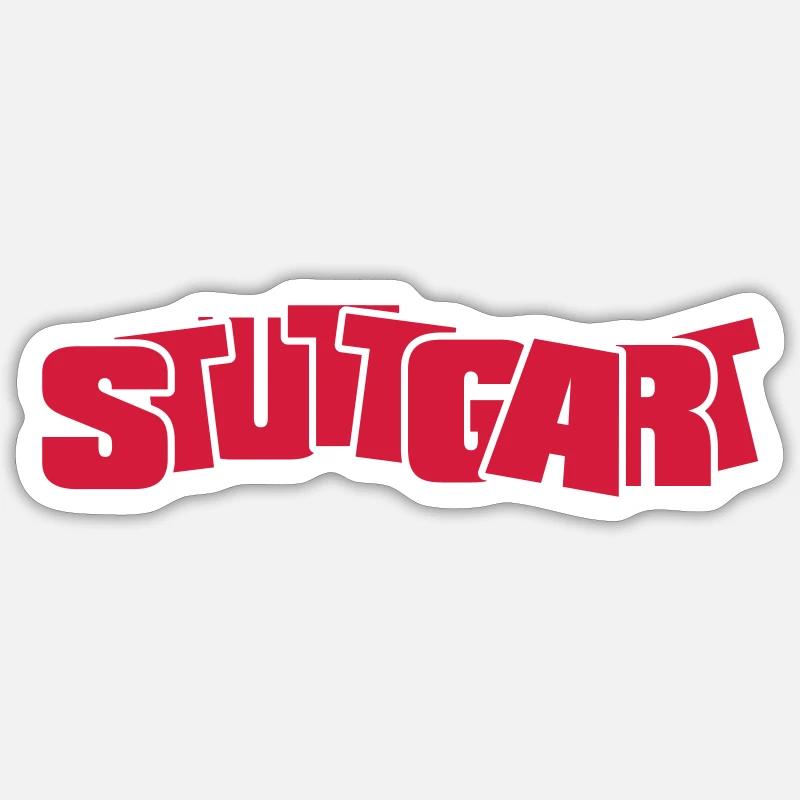 Stuttgart - Sticker taille S (10 x 10 cm) - blanc mat