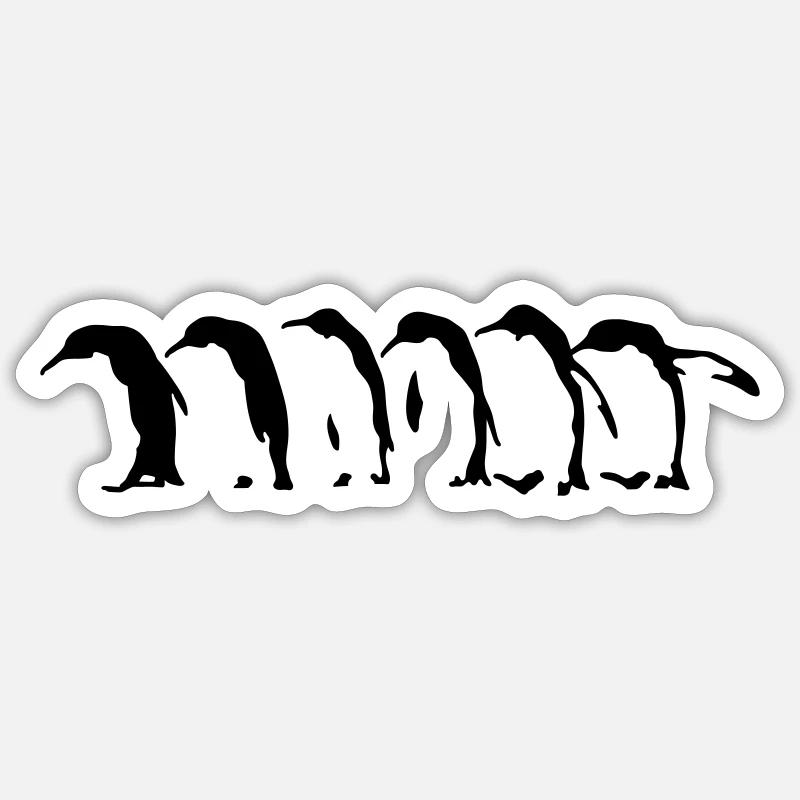 manchots - Sticker taille S (10 x 10 cm) - blanc mat