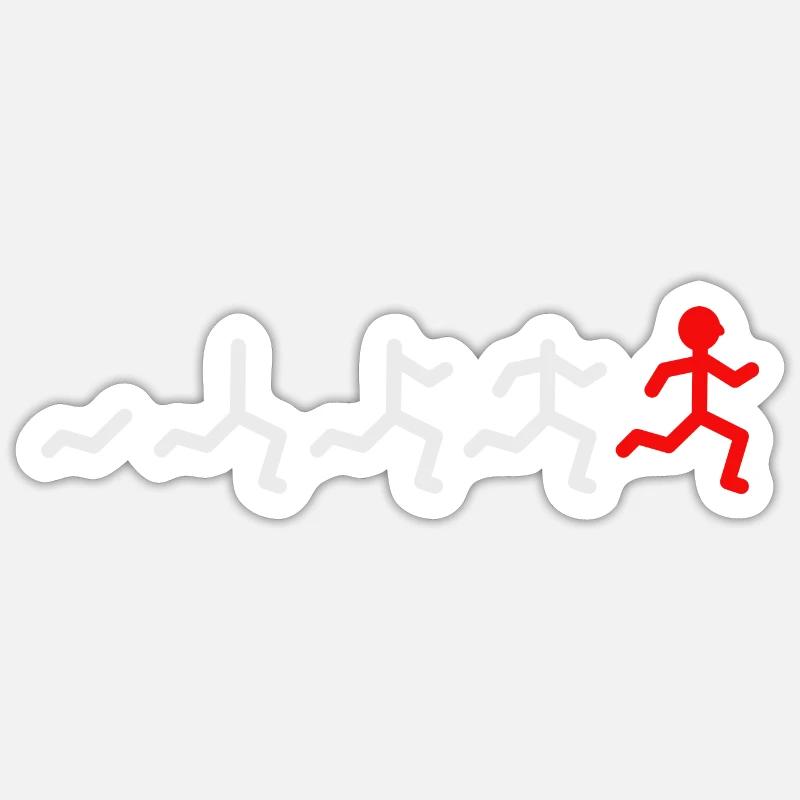 Funny gift marathon runner jogger marathon - Sticker size S (10 x 10 cm) - white matte