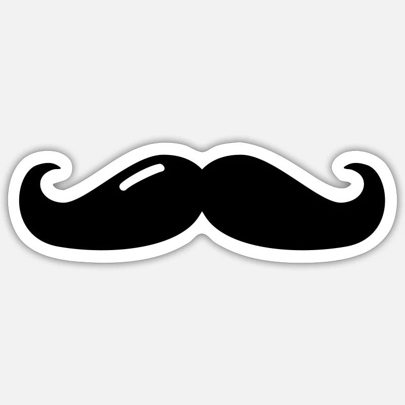 mustache - moustache - beard - bart - Sticker Größe S (10 x 10 cm) - Mattweiß
