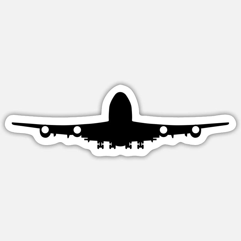 Flugzeug - Sticker Größe S (10 x 10 cm) - Mattweiß