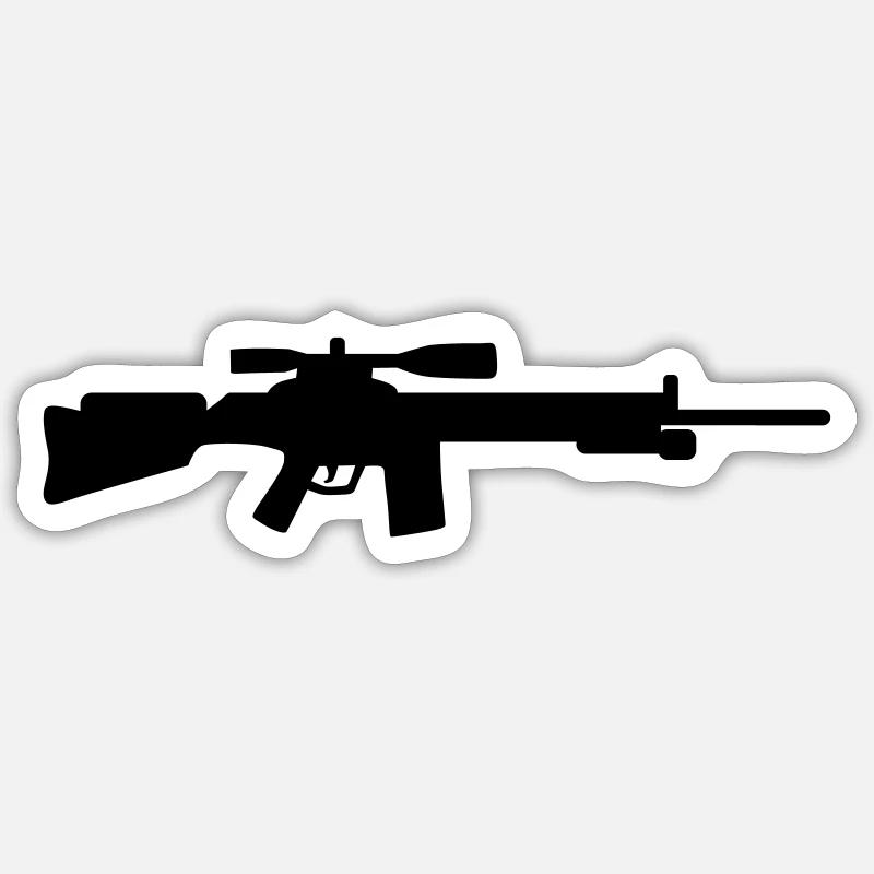Rifle - Sticker size S (10 x 10 cm) - white matte