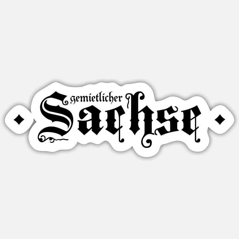 gemietlicher Sachse Sticker Größe S (10 x 10 cm)