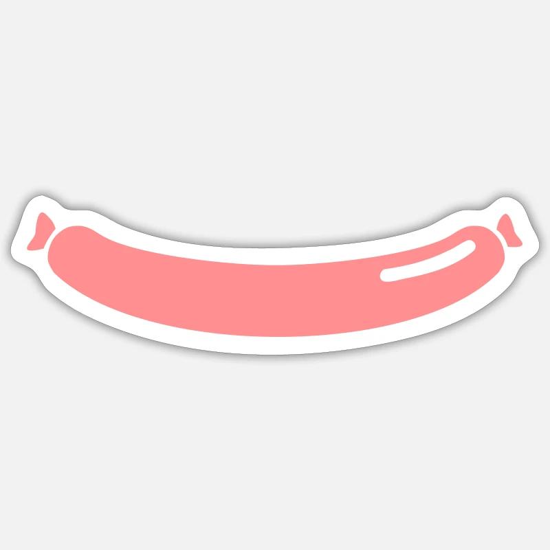 Wurst - Sticker Größe S (10 x 10 cm) - Mattweiß