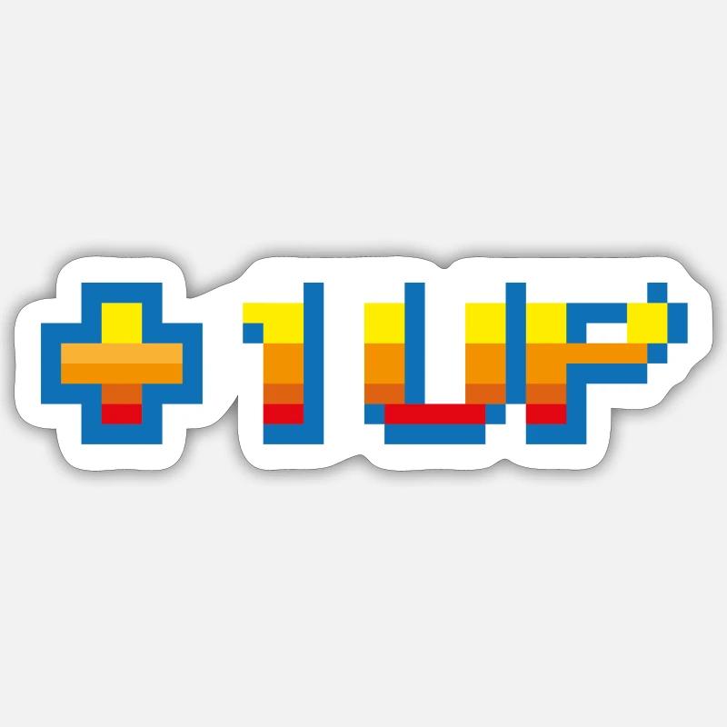 1 UP Arcade - Sticker taille S (10 x 10 cm) - blanc mat