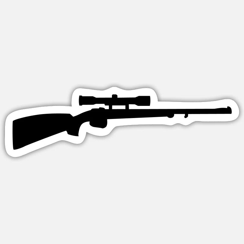 Rifle - Sticker size S (10 x 10 cm) - white matte