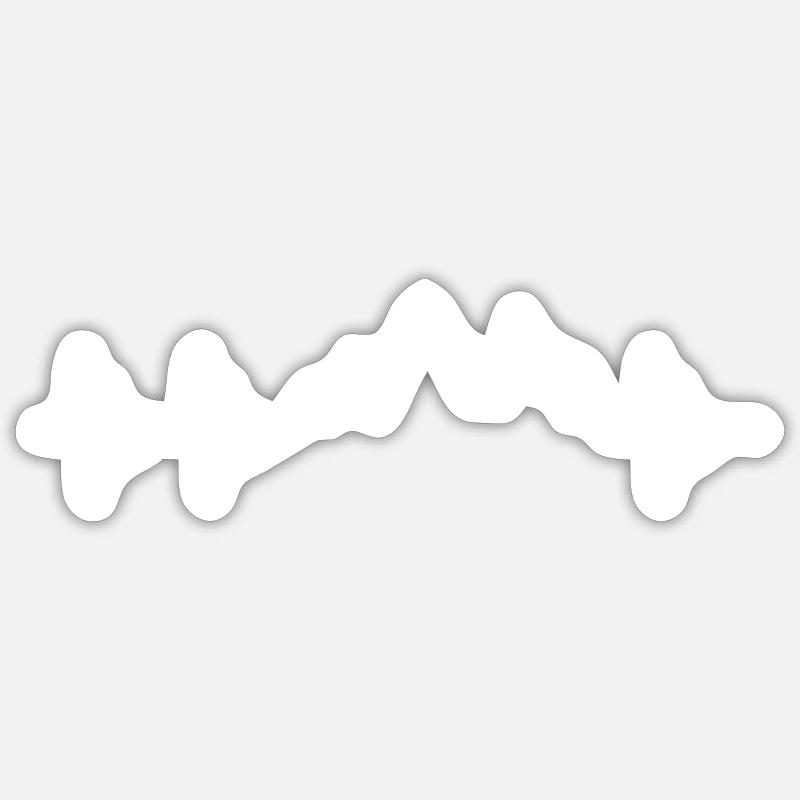 Montagna ECG Bianco - Sticker formato S (10 x 10 cm) - bianco opaco