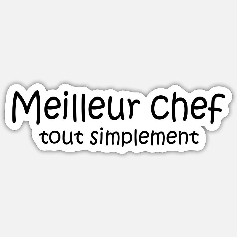 Meilleur chef tout simplement - Sticker size S (10 x 10 cm) - white matte