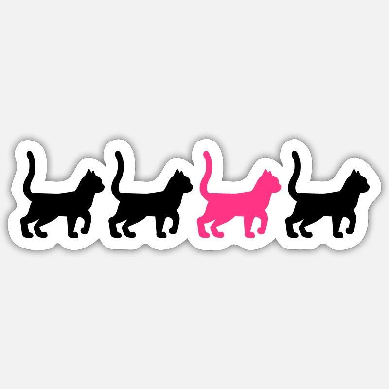 Chat - Sticker taille S (10 x 10 cm) - blanc mat