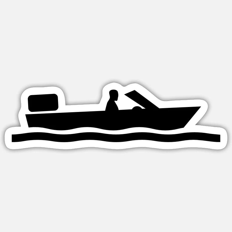 bateau - Sticker taille S (10 x 10 cm) - blanc mat
