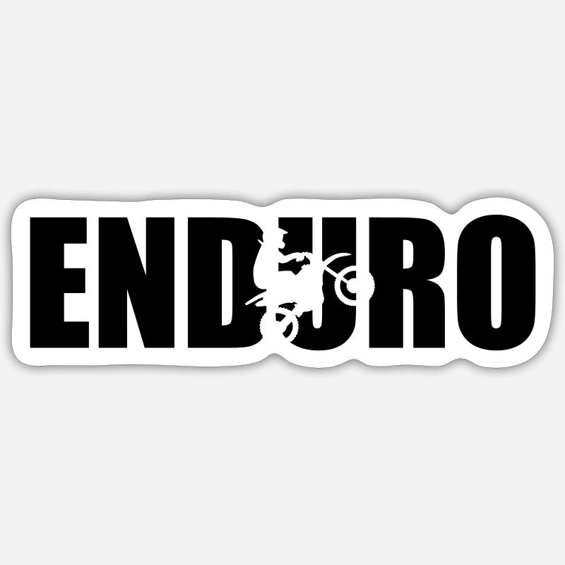 Enduro - Sticker taille S (10 x 10 cm) - blanc mat