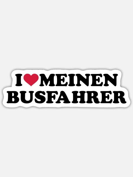Busfahrer - Sticker Größe S (10 x 10 cm) - Mattweiß