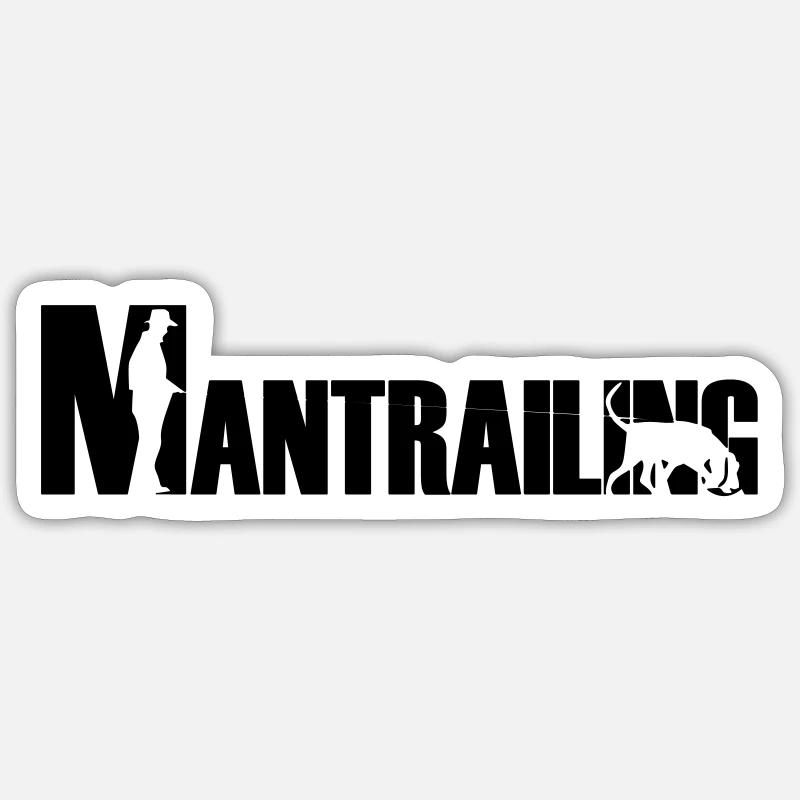 Mantrailing Bloodhound - Sticker taille S (10 x 10 cm) - blanc mat