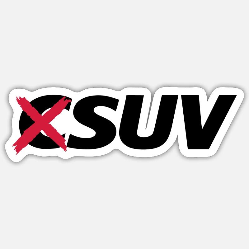 CSUV MOINS DE VOITURES - Sticker taille S (10 x 10 cm) - blanc mat