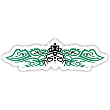 Ornement de tatouage tribal avec des crocodiles. - Sticker taille S (10 x 10 cm) - blanc mat - Devant