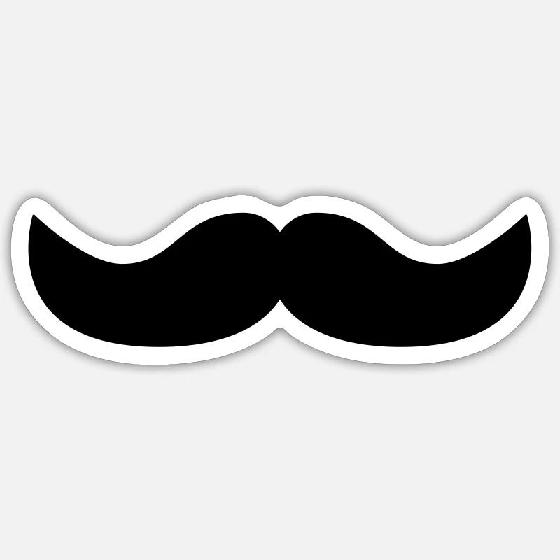 moustache - Sticker taille S (10 x 10 cm) - blanc mat