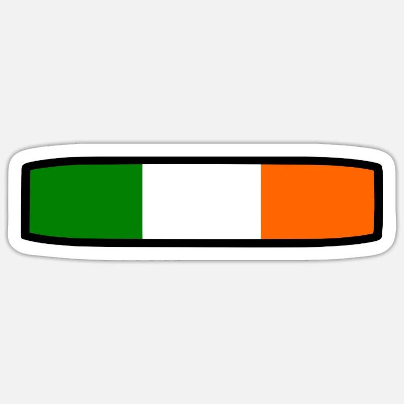 Drapeau de l'Irlande - Sticker taille S (10 x 10 cm) - blanc mat