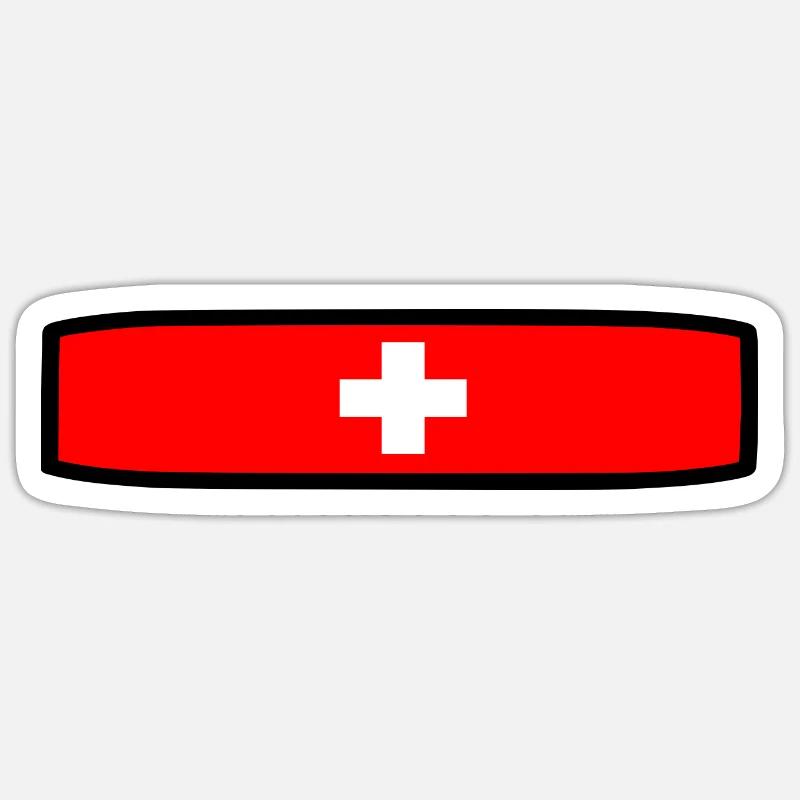 Drapeau suisse - Sticker taille S (10 x 10 cm) - blanc mat