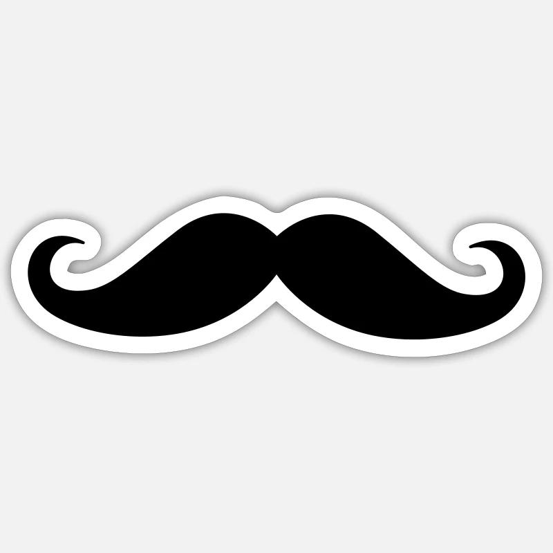 Moustache Illustration - Sticker taille S (10 x 10 cm) - blanc mat