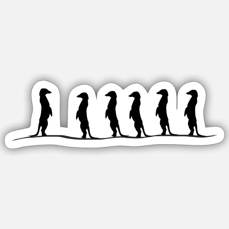 Erdmaennchen group - Sticker size S (10 x 10 cm) - white matte