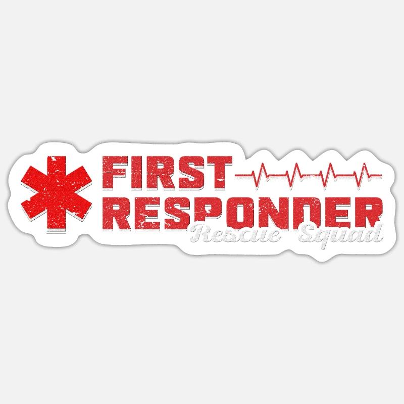 Cooles First Responder Rescue Squad Shirt Sticker Größe S (10 x 10 cm)
