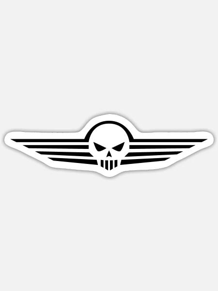 NCD - Biker Skull Wing - Sticker Größe S (10 x 10 cm) - Mattweiß