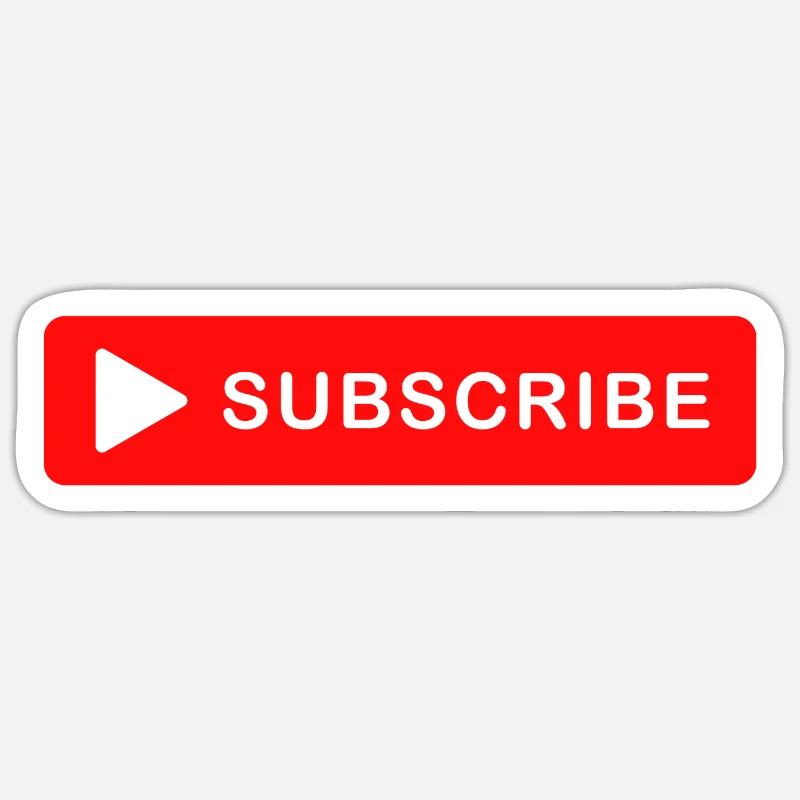 Subscribe button. - Sticker size S (10 x 10 cm) - white matte