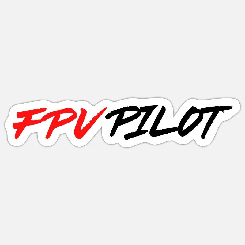 FPV Pilot - Sticker taille S (10 x 10 cm) - blanc mat