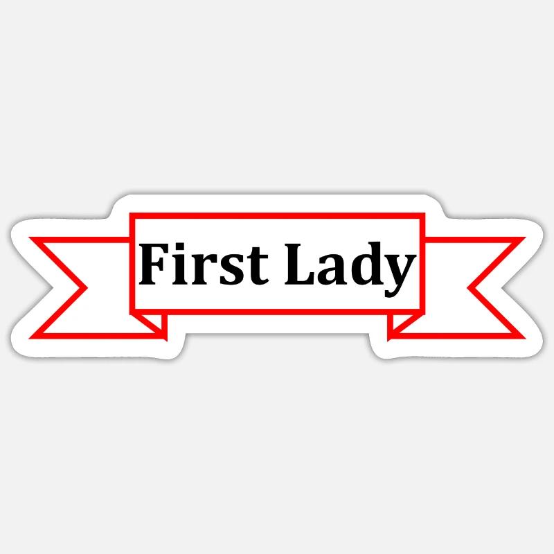Die First Lady, strahlend, positiv, voller Energie - Sticker Größe S (10 x 10 cm) - Mattweiß