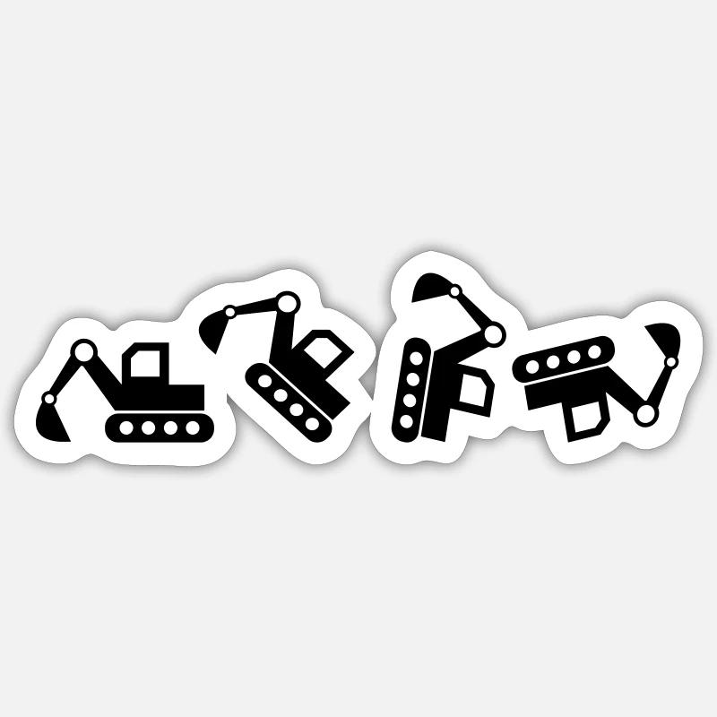 Bagger Baggerfahrer baggern Bauarbeiter Geschenk Sticker Größe S (10 x 10 cm)