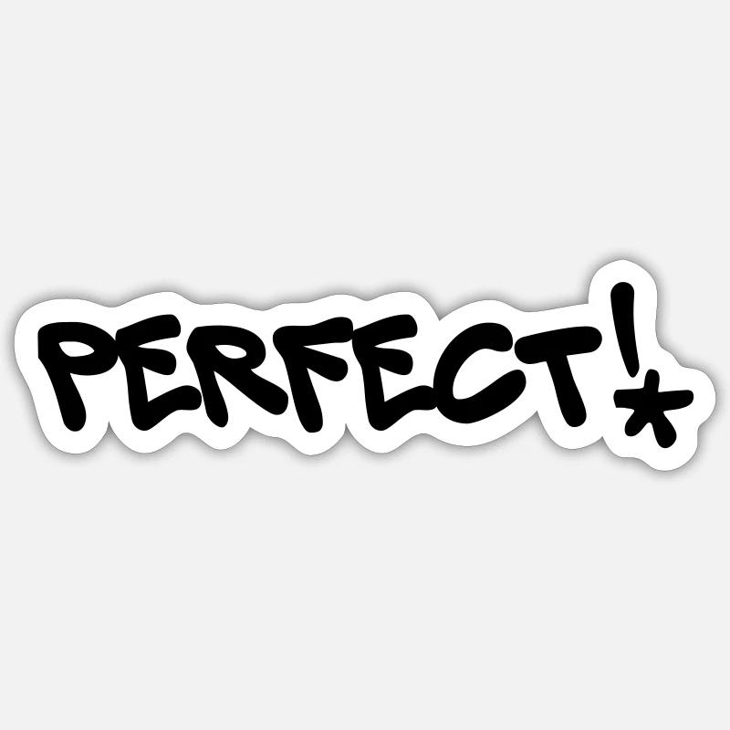 Perfect, Parfait, Graffiti, Couleur modifiable Sticker taille S (10 x 10 cm)